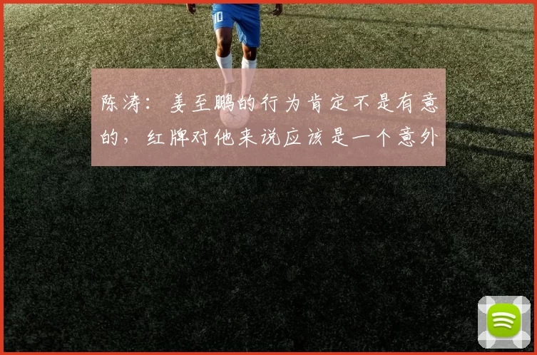 陈涛：姜至鹏的行为肯定不是有意的，红牌对他来说应该是一个意外